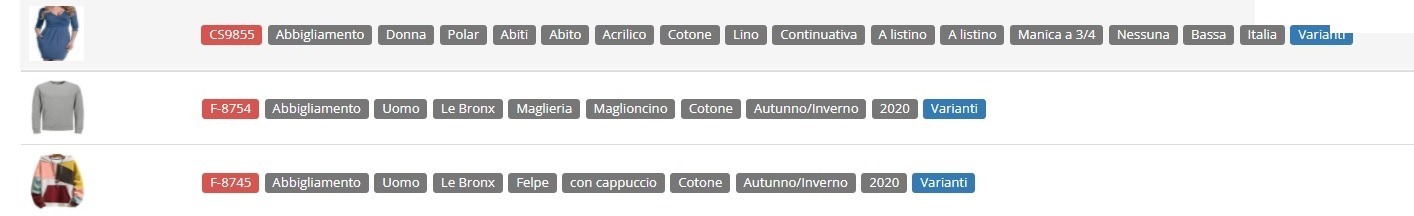Catalogo prodotti in magicstore