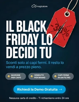 Il Black Friday lo decidi tu: sconti solo ai capi fermi.