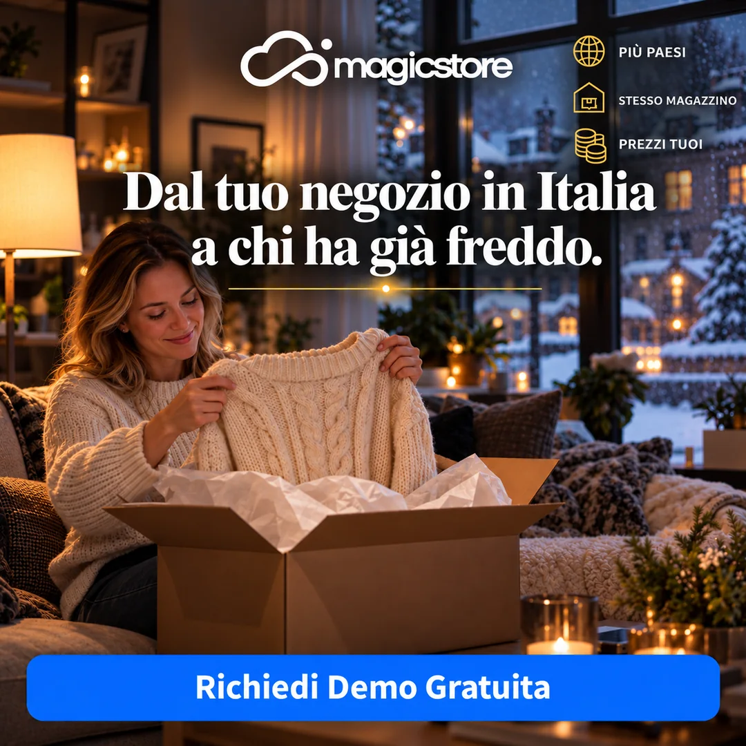 Dal tuo negozio in Italia a chi ha già freddo. magicstore: più paesi, stesso magazzino, prezzi tuoi.