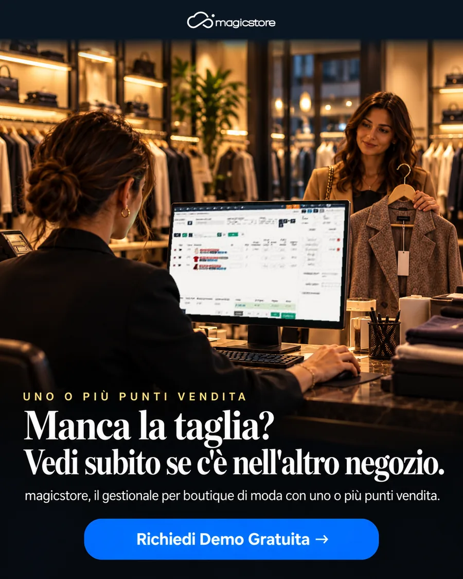 Manca la taglia? Vedi subito se c'è nell'altro negozio. magicstore, il gestionale per boutique di moda con uno o più punti vendita.
